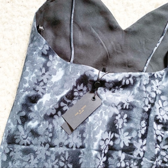 rag & bone Navy Astrid Floral Slip Midi Dress NWT - Picture 8 of 11